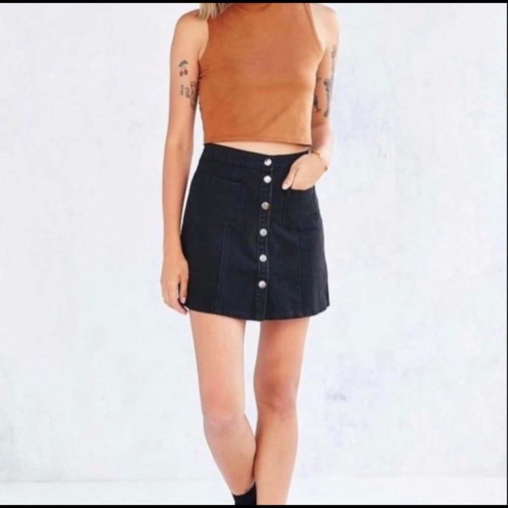 Urban Outfitters Black Button Up mini skirt